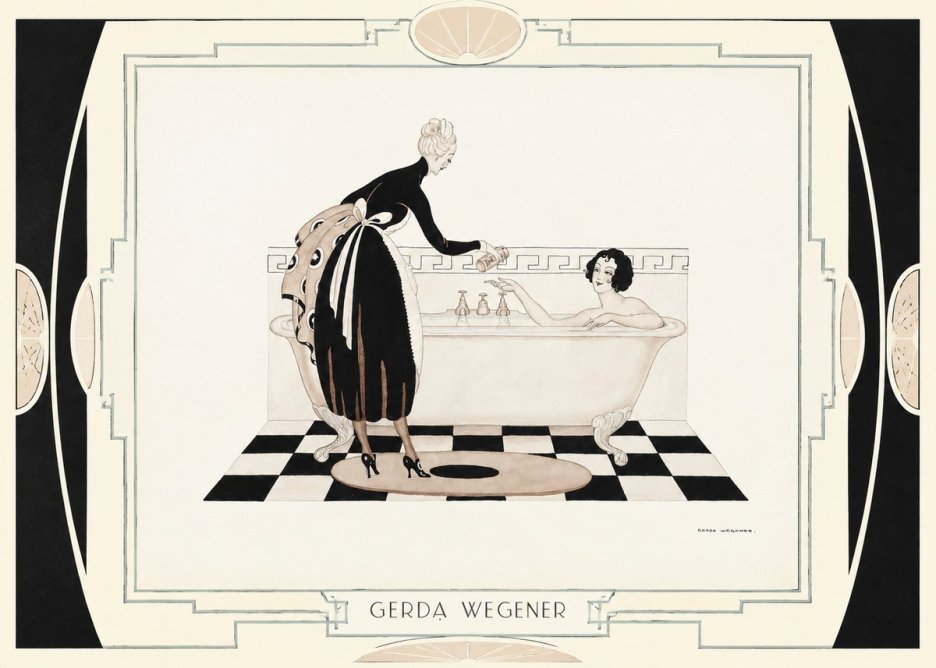 Gerda Wegener Woman in Bathtub No4 - Plakát