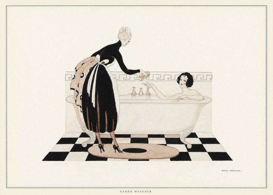 Gerda Wegener Woman in Bathtub No6 - Plakát
