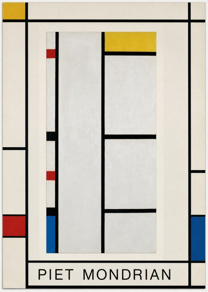 Piet Mondrian Composition with Red, Yellow, and Blue No1 - Plakát
