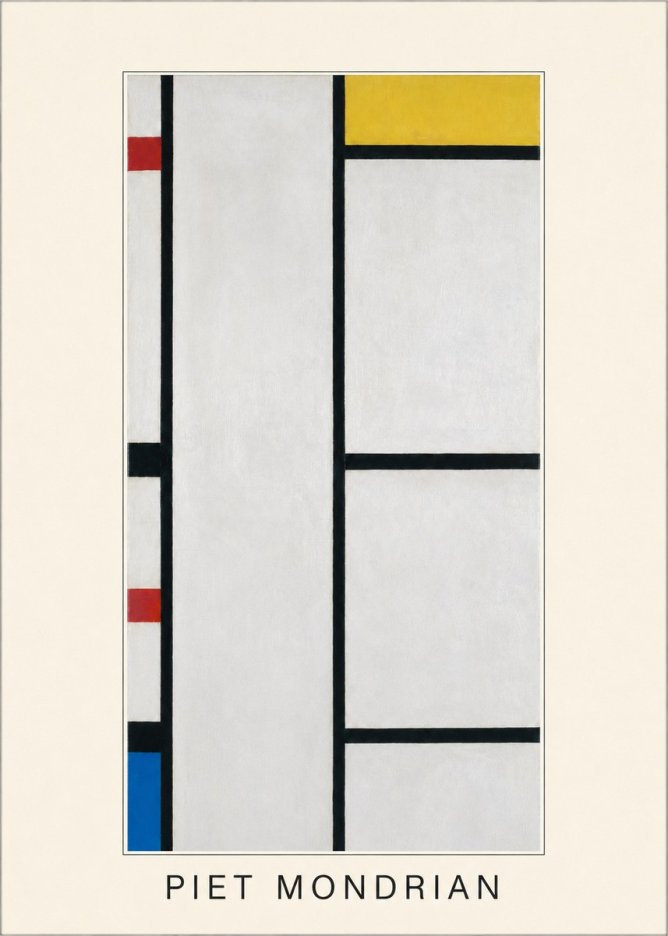 Piet Mondrian Composition with Red, Yellow, and Blue No3 - Plakát