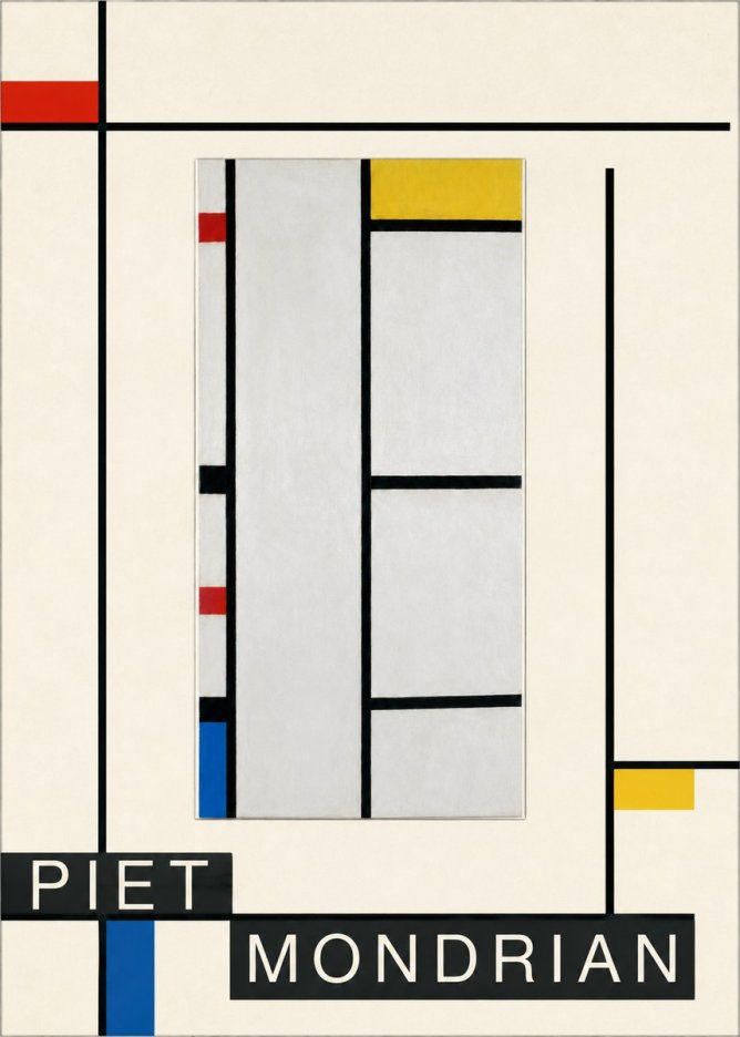 Piet Mondrian Composition with Red, Yellow, and Blue No4 - Plakát