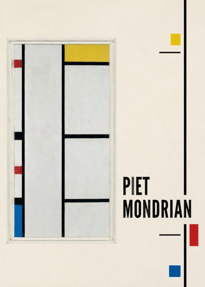 Piet Mondrian Composition with Red, Yellow, and Blue No6 - Plakát