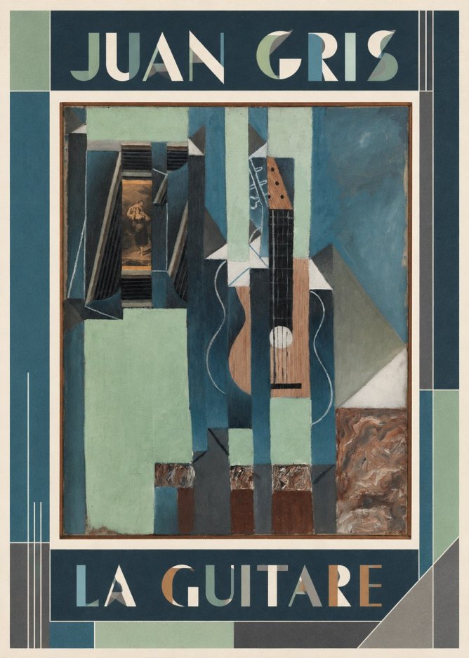 Juan Gris La Guitare No1 - Plakát