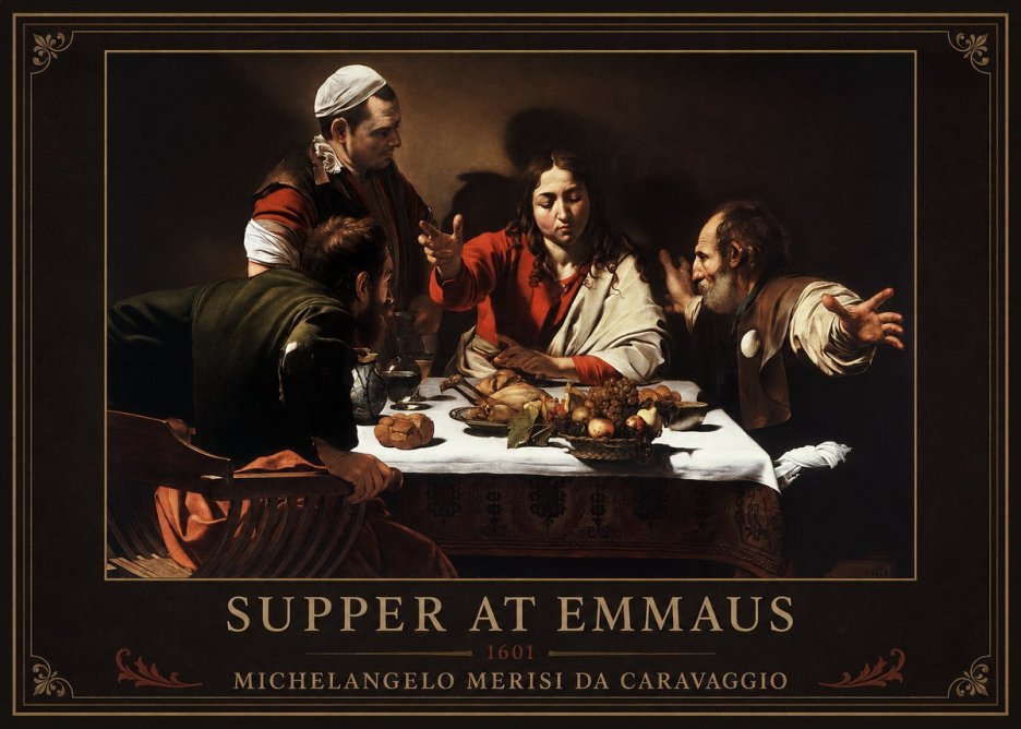 Michelangelo Merisi da Caravaggio Supper at Emmaus No1 - Plakát