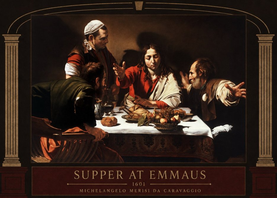 Michelangelo Merisi da Caravaggio Supper at Emmaus No3 - Plakát