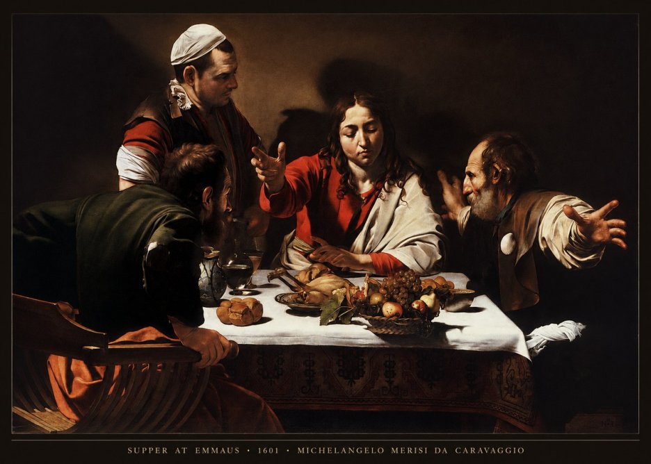 Michelangelo Merisi da Caravaggio Supper at Emmaus No5 - Plakát