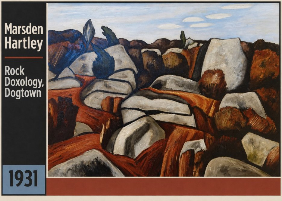 Marsden Hartley Rock Doxology, Dogtown No3 - Plakát