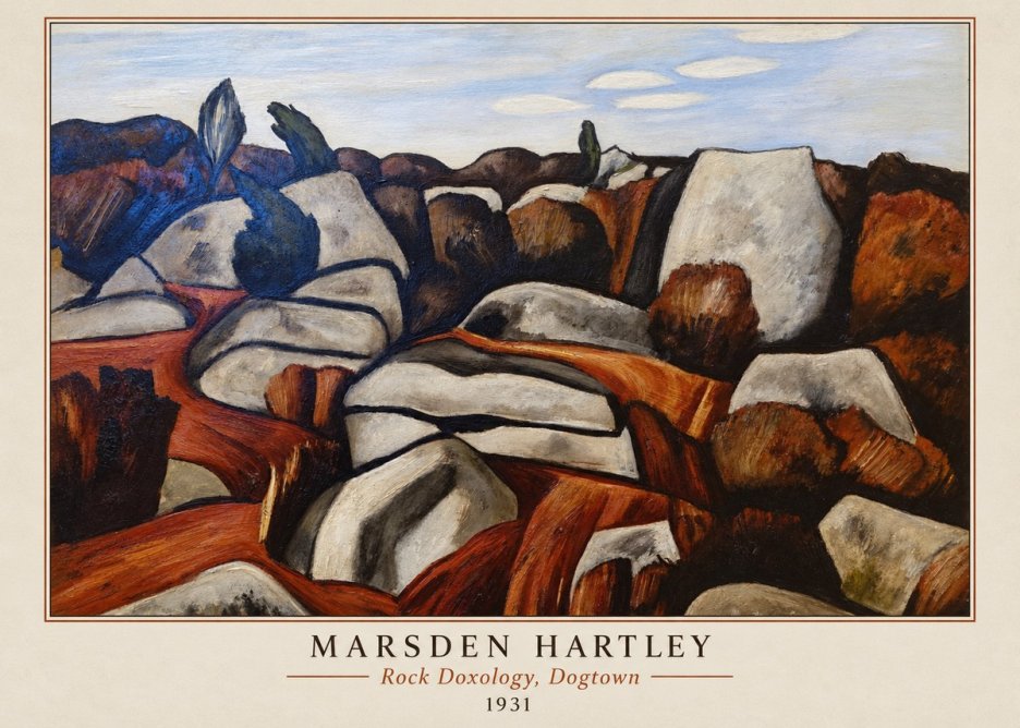 Marsden Hartley Rock Doxology, Dogtown No4 - Plakát