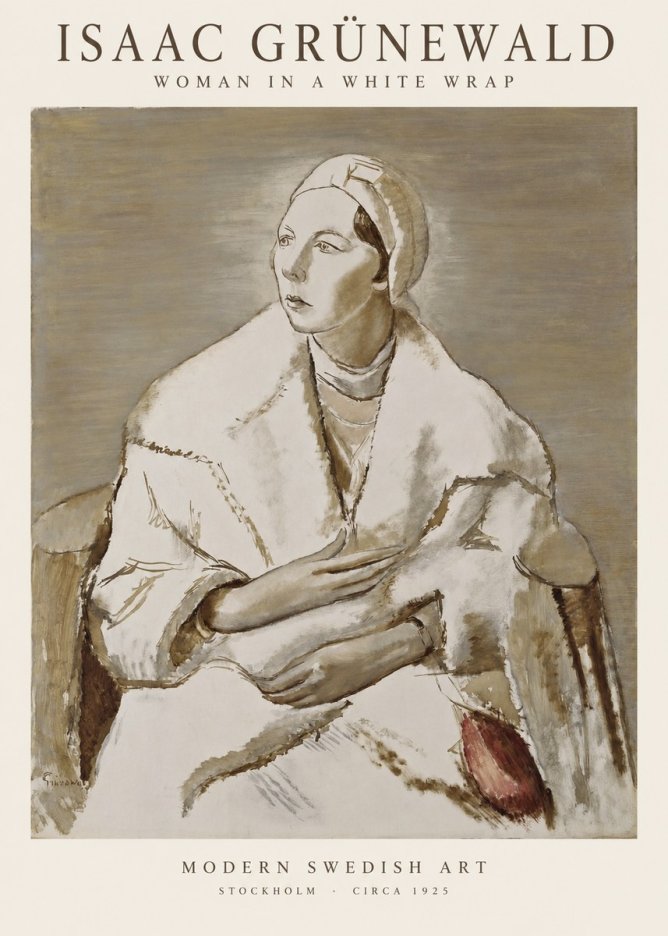 Isaac Grünewald Woman in a White Wrap No1 - Plakát