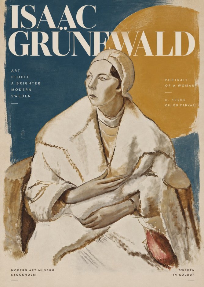 Isaac Grünewald Woman in a White Wrap No5 - Plakát