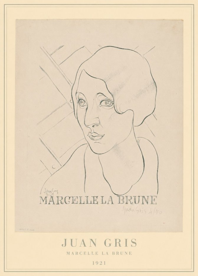 Juan Gris Marcelle La Brune I No4 - Plakát