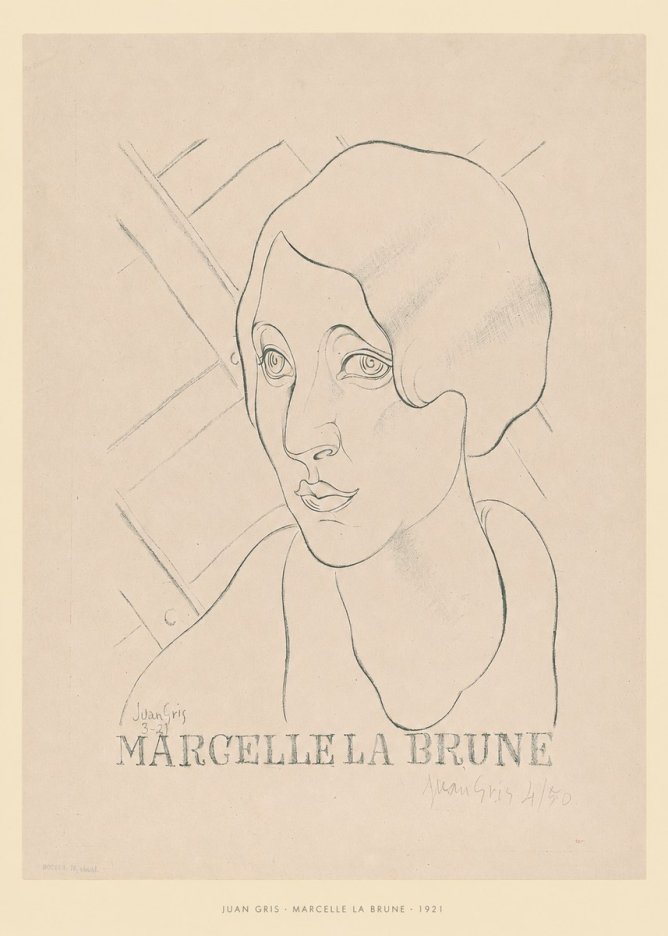 Juan Gris Marcelle La Brune I No6 - Plakát