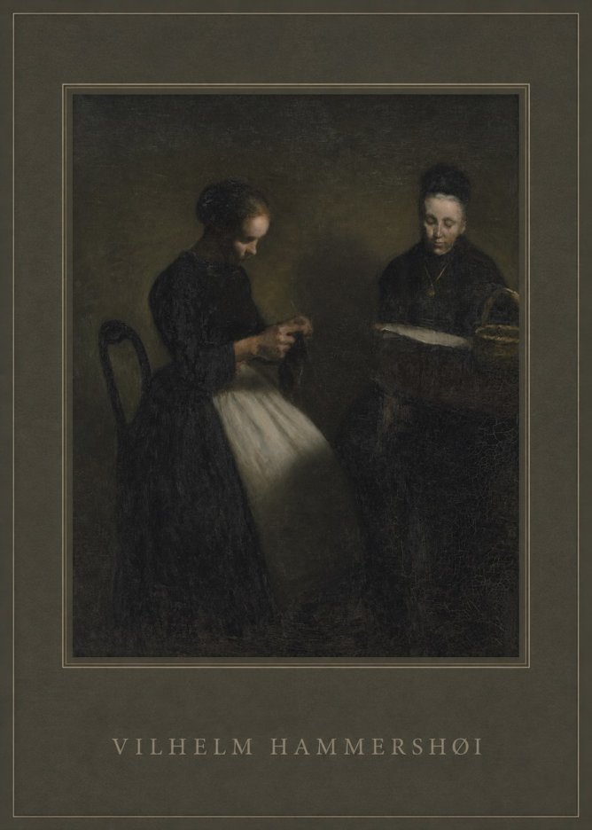 Vilhelm Hammershøi Two Women Knitting No4 - Plakát