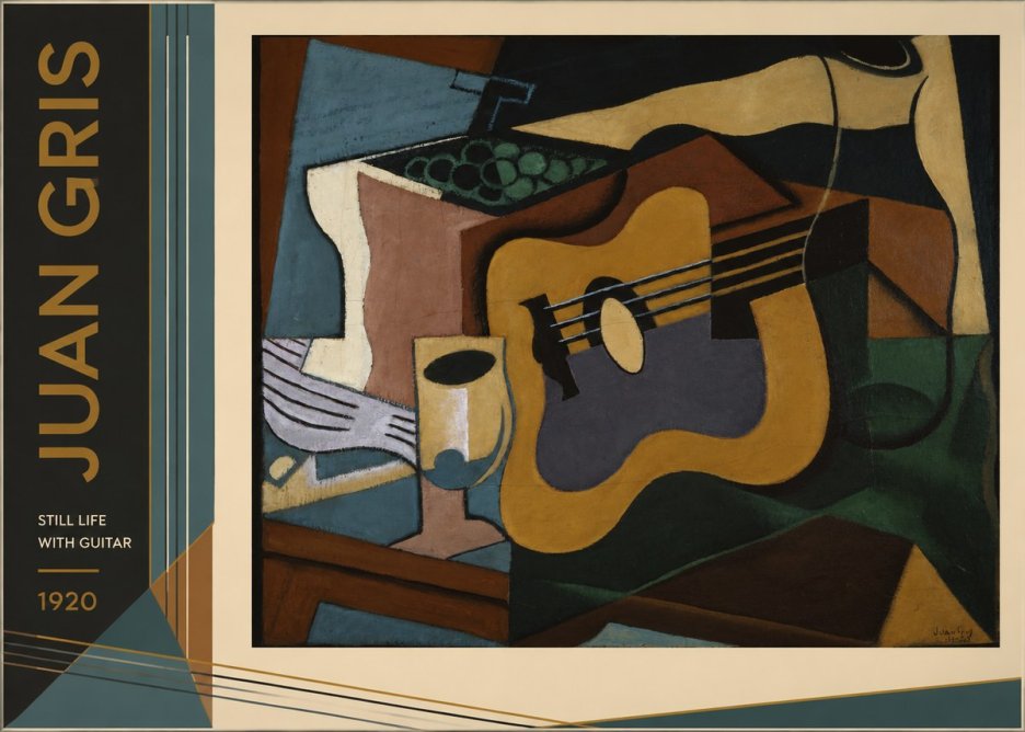 Juan Gris Still Life with Guitar No2 - Plakát