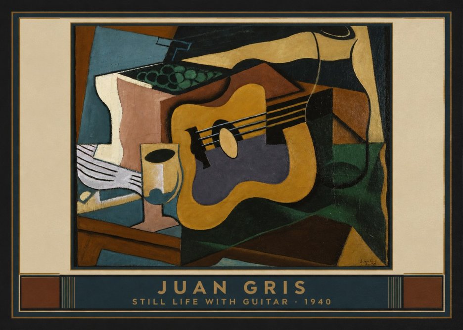 Juan Gris Still Life with Guitar No5 - Plakát