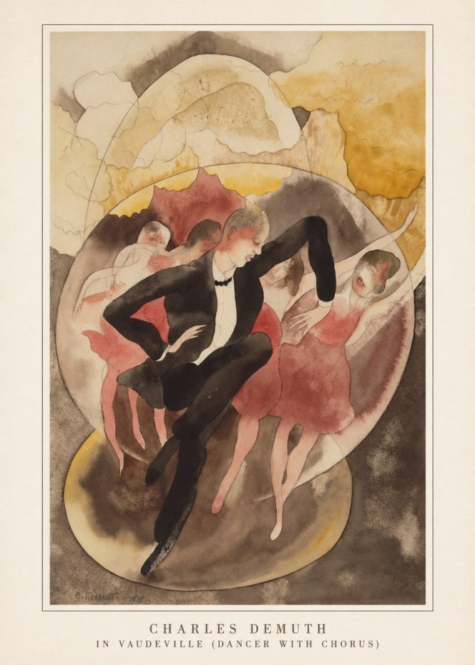 Charles Demuth In Vaudeville (Dancer with Chorus) No4 - Plakát