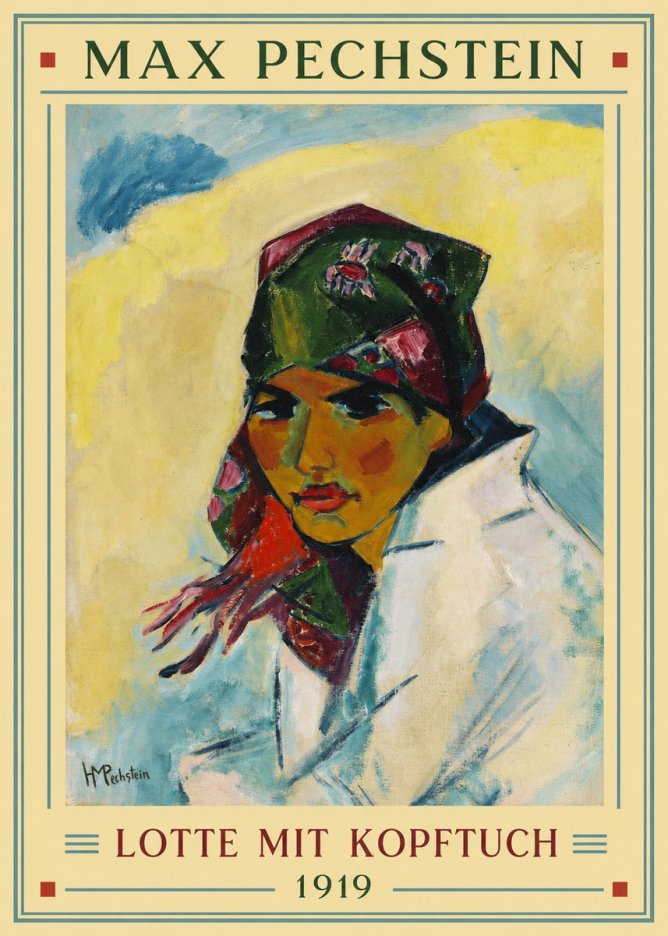 Max Pechstein Lotte Mit Kopftuch 1919 No2 - Plakát