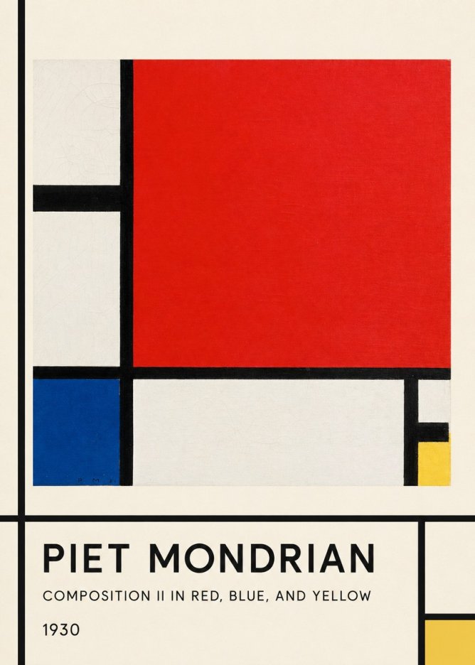 Piet Mondrian Composition Ii in Red, Blue, and Yellow No1 - Plakát