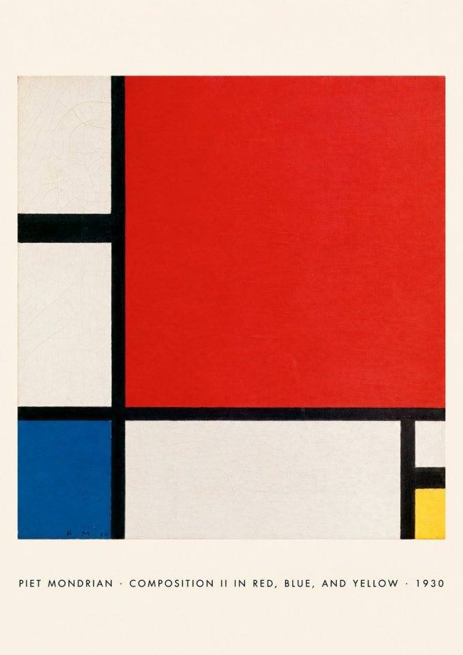 Piet Mondrian Composition Ii in Red, Blue, and Yellow No5 - Plakát