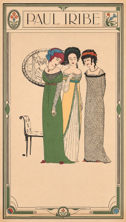 Paul Iribe Three Women in Fashion No1 - Plakát