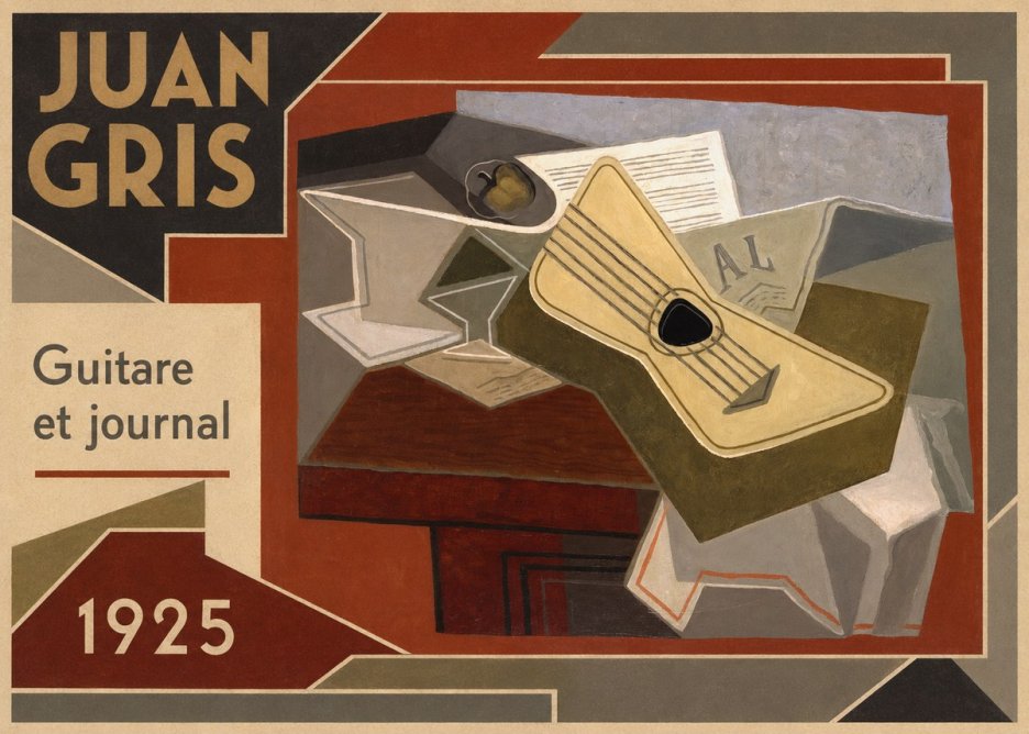 Juan Gris Guitare Et Journal No1 - Plakát