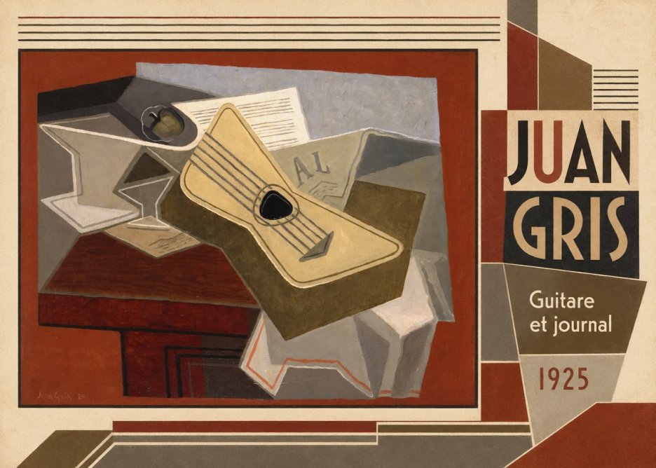 Juan Gris Guitare Et Journal No4 - Plakát