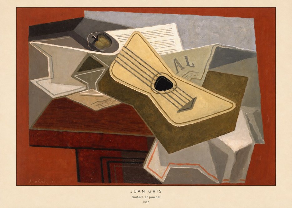 Juan Gris Guitare Et Journal No5 - Plakát