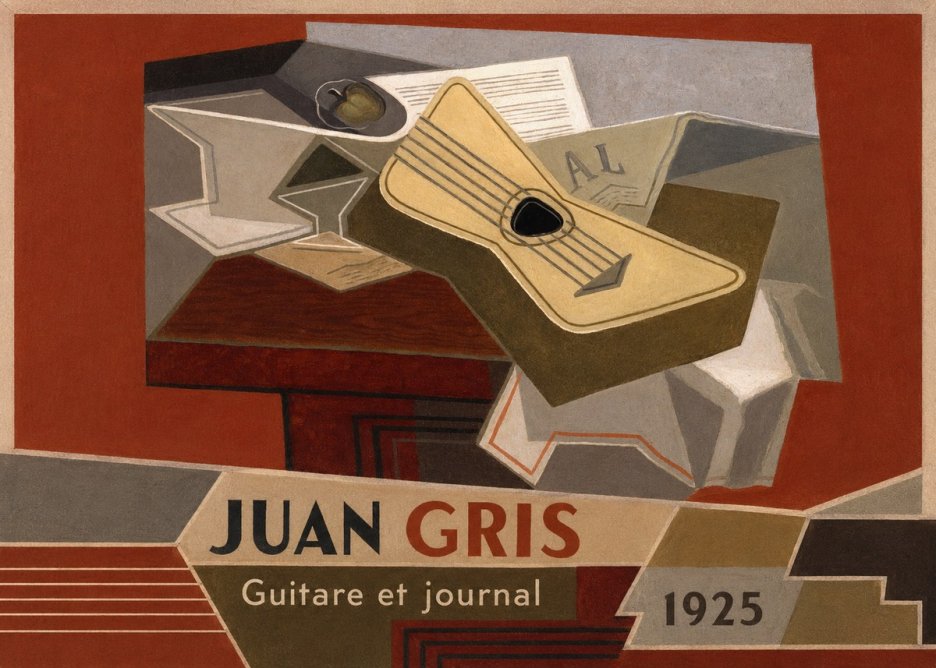 Juan Gris Guitare Et Journal No6 - Plakát