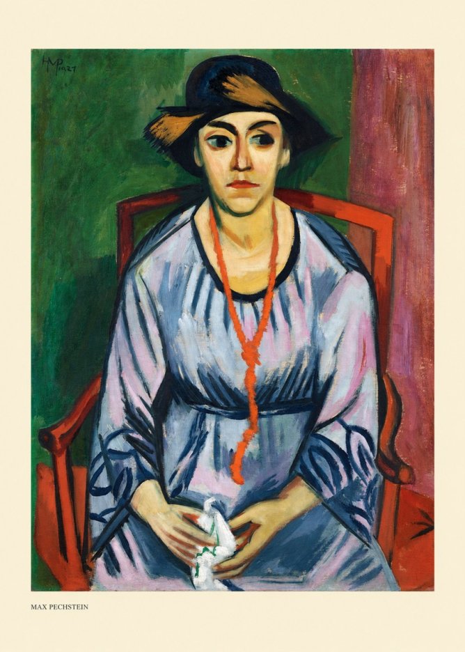 Max Pechstein Seated Woman with Hat No5 - Plakát