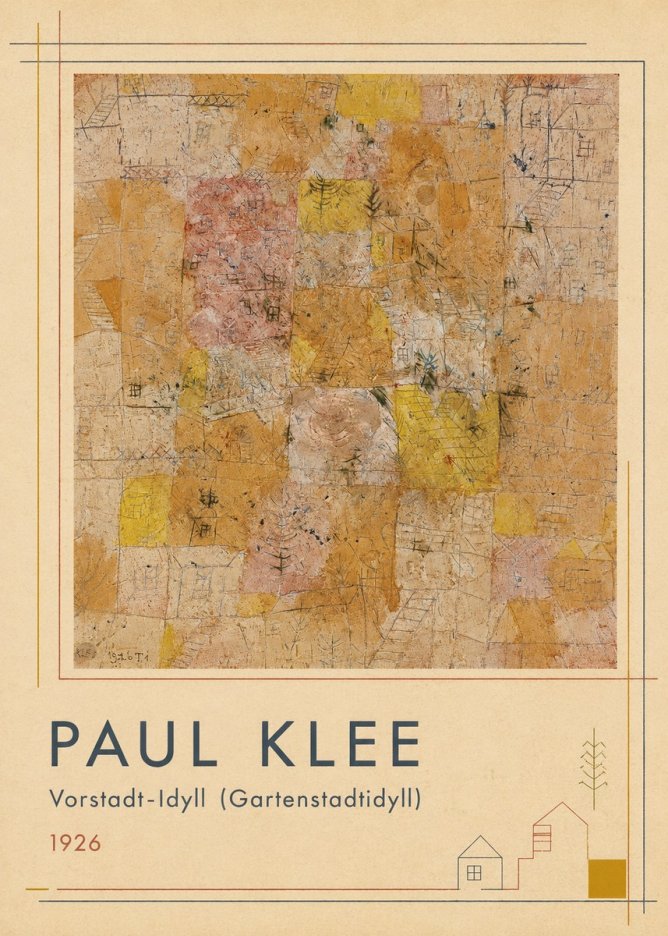 Paul Klee Vorstadt-idyll (Gartenstadtidyll) No1 - Plakát