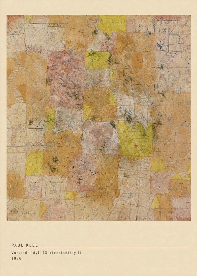 Paul Klee Vorstadt-idyll (Gartenstadtidyll) No5 - Plakát