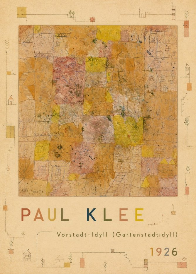 Paul Klee Vorstadt-idyll (Gartenstadtidyll) No6 - Plakát