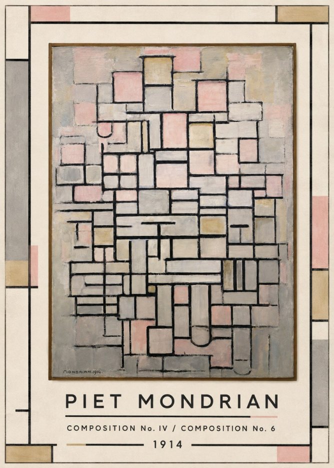 Piet Mondrian Composition No. Iv / Composition No. 6 No1 - Plakát