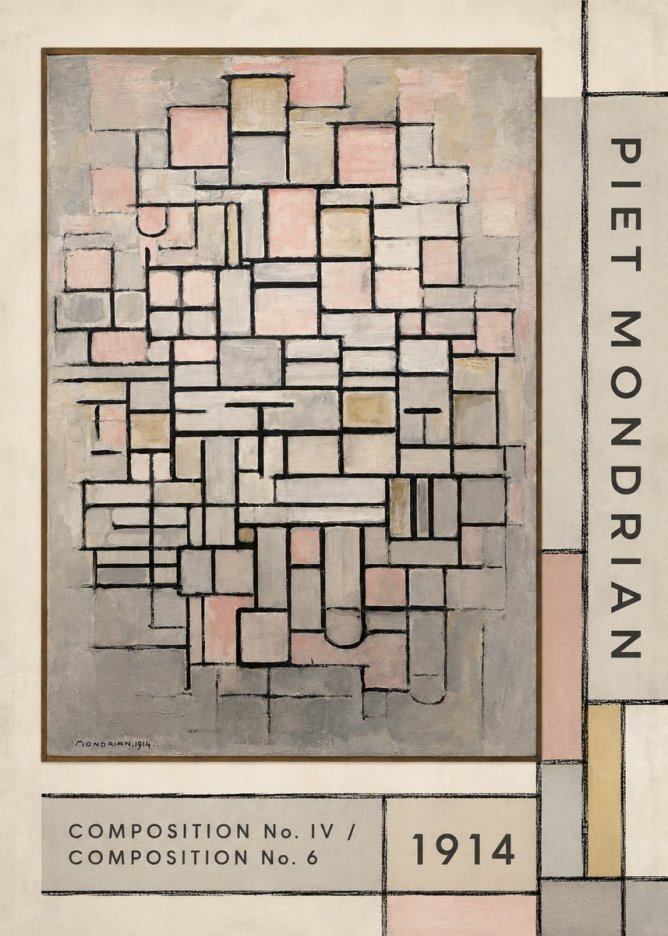 Piet Mondrian Composition No. Iv / Composition No. 6 No2 - Plakát
