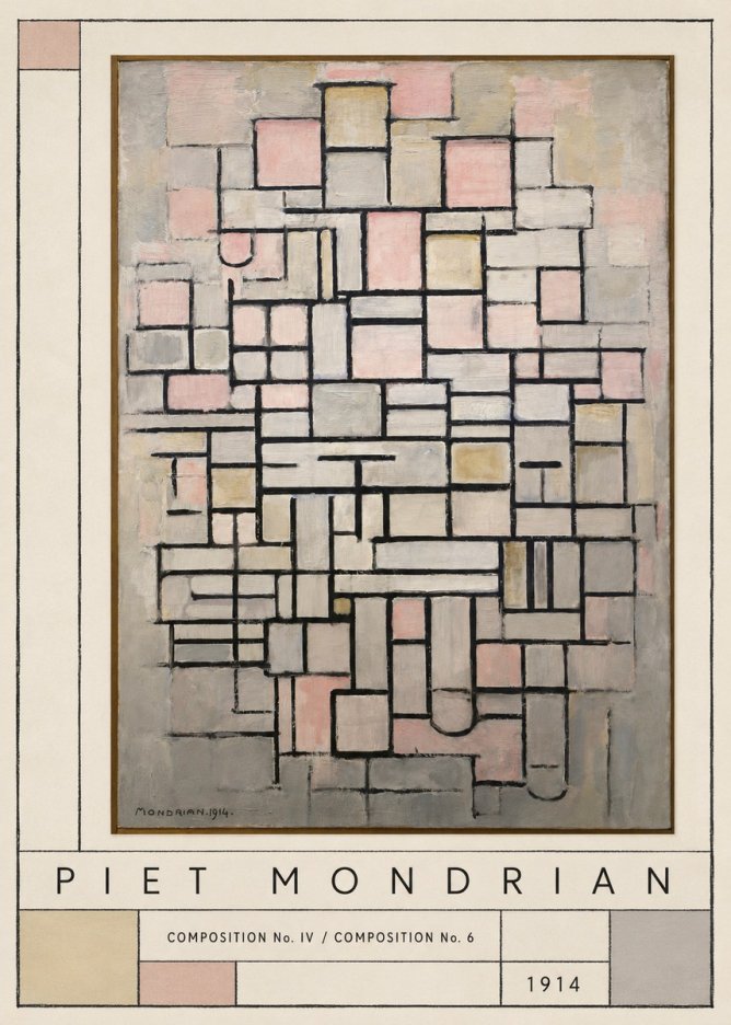 Piet Mondrian Composition No. Iv / Composition No. 6 No3 - Plakát
