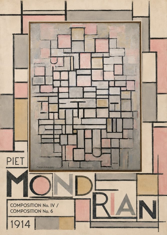 Piet Mondrian Composition No. Iv / Composition No. 6 No4 - Plakát