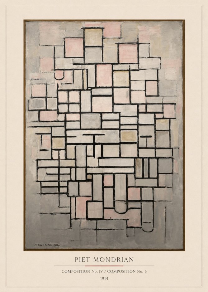 Piet Mondrian Composition No. Iv / Composition No. 6 No5 - Plakát