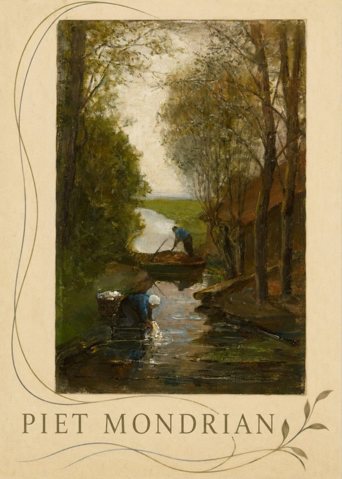 Piet Mondrian Washday on the Canal No6 - Plakát