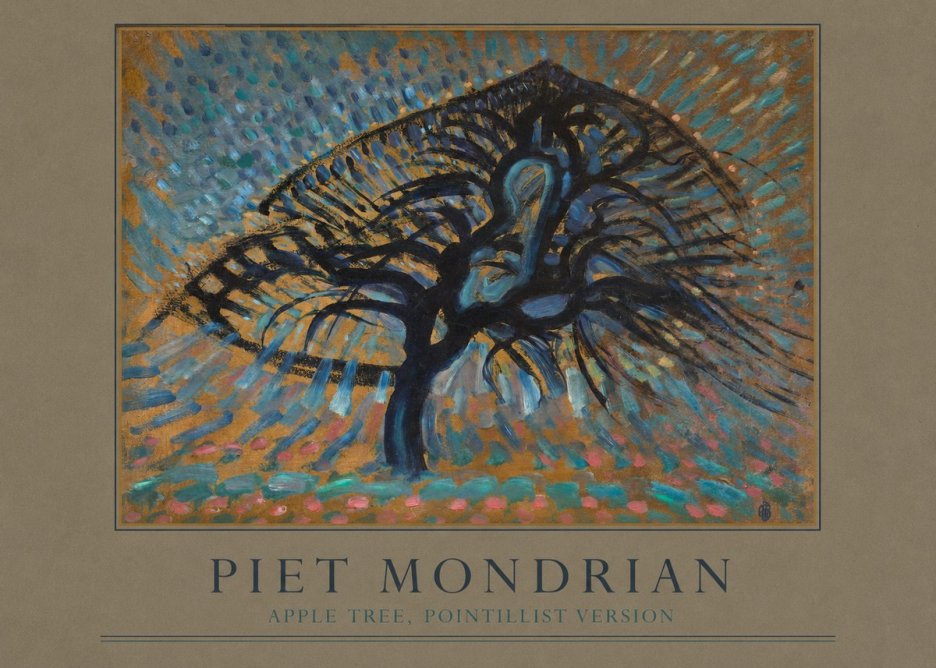 Piet Mondrian Apple Tree, Pointillist Version No2 - Plakát