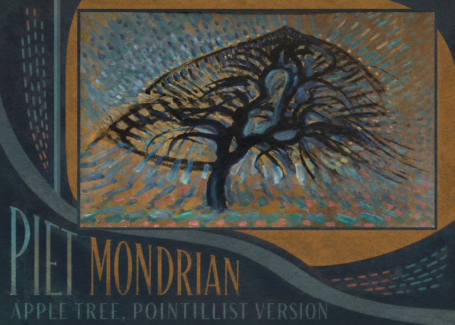 Piet Mondrian Apple Tree, Pointillist Version No3 - Plakát