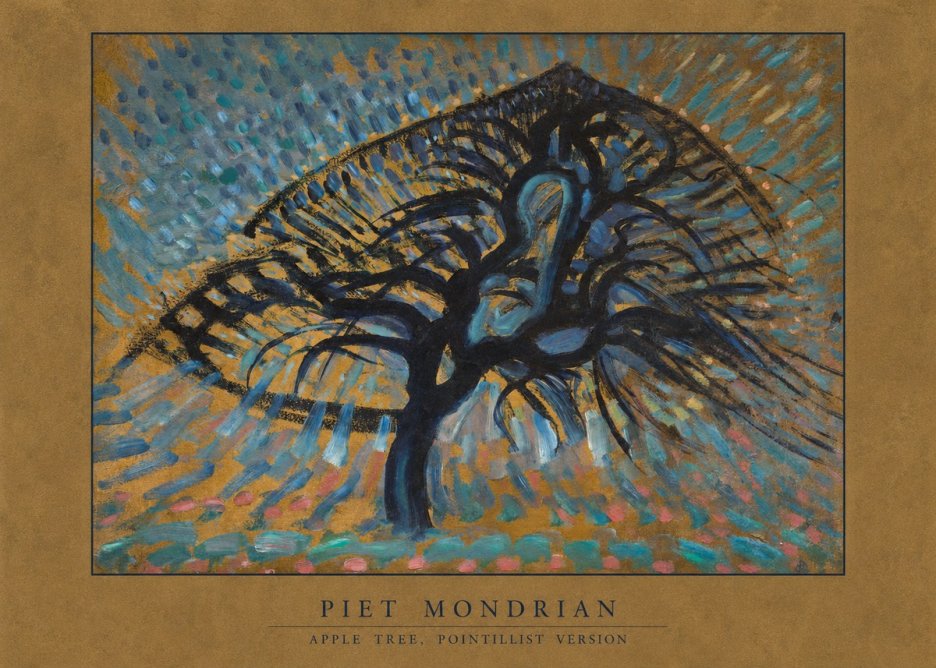 Piet Mondrian Apple Tree, Pointillist Version No6 - Plakát