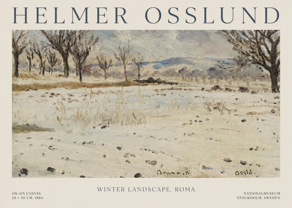 Helmer Osslund Winter Landscape. Roma No1 - Plakát
