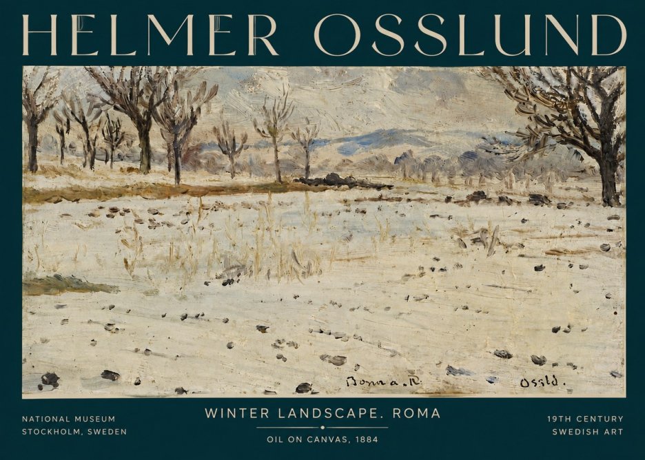 Helmer Osslund Winter Landscape. Roma No3 - Plakát