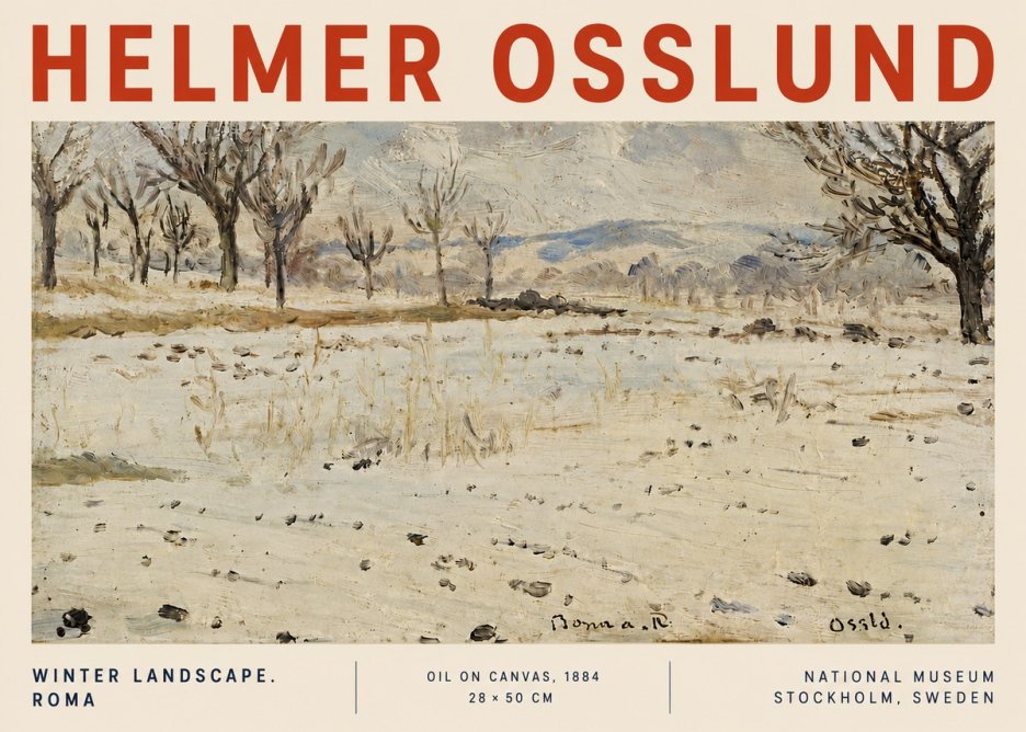 Helmer Osslund Winter Landscape. Roma No4 - Plakát