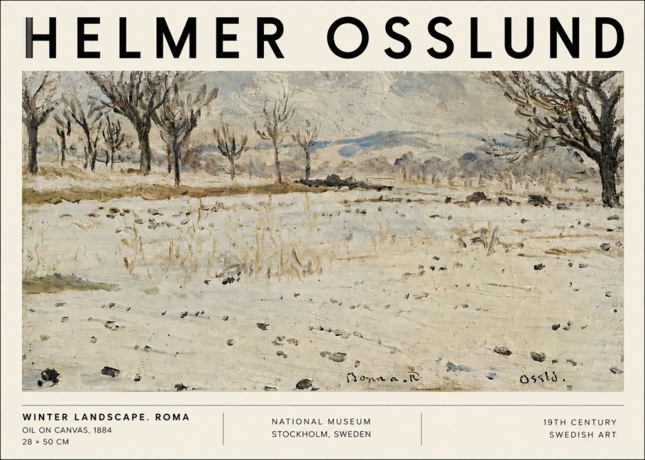 Helmer Osslund Winter Landscape. Roma No6 - Plakát