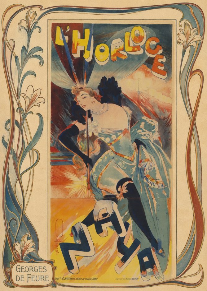 Georges de Feure L'horloge I No1 - Plakát