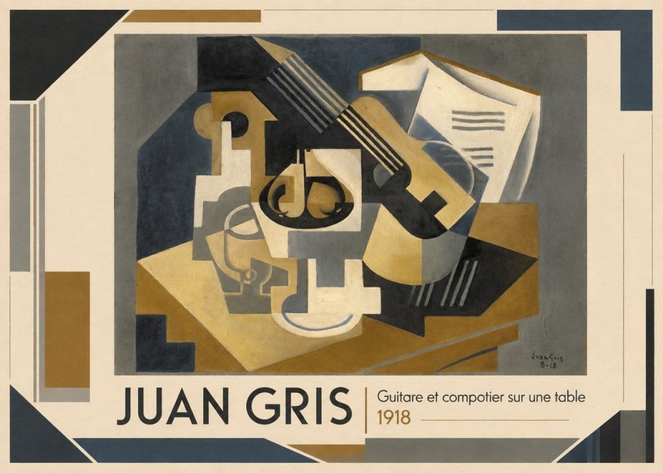 Juan Gris Guitare Et Compotier Sur Une Table No1 - Plakát