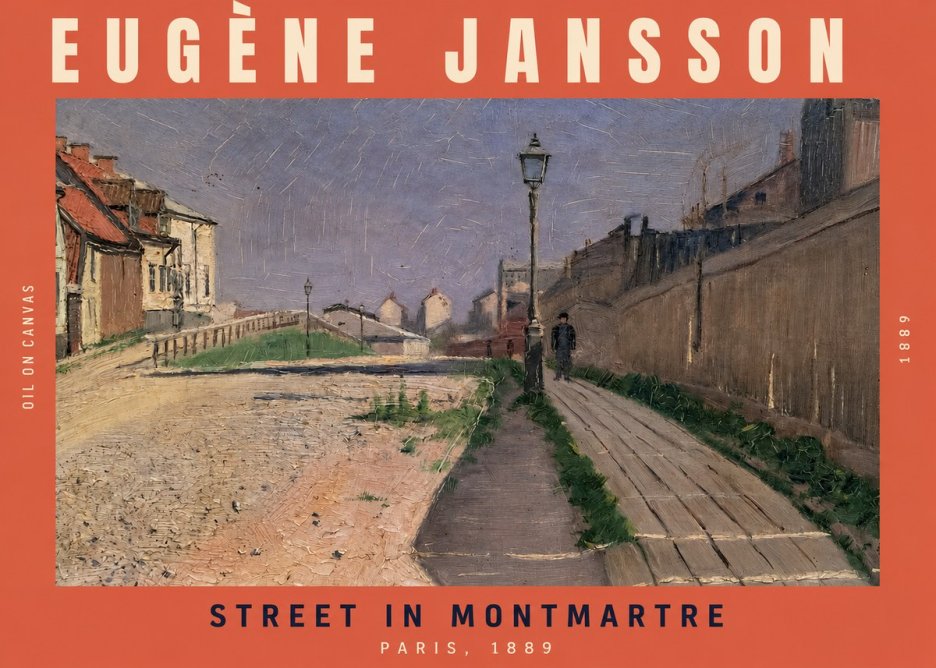 Eugène Jansson Street in Montmartre, 1889 No2 - Plakát