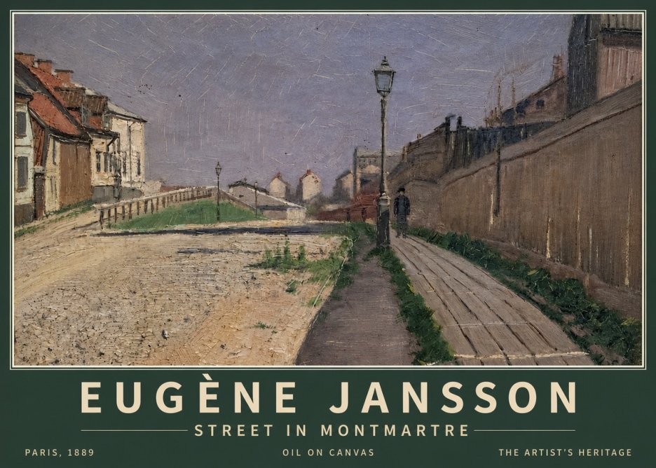 Eugène Jansson Street in Montmartre, 1889 No3 - Plakát