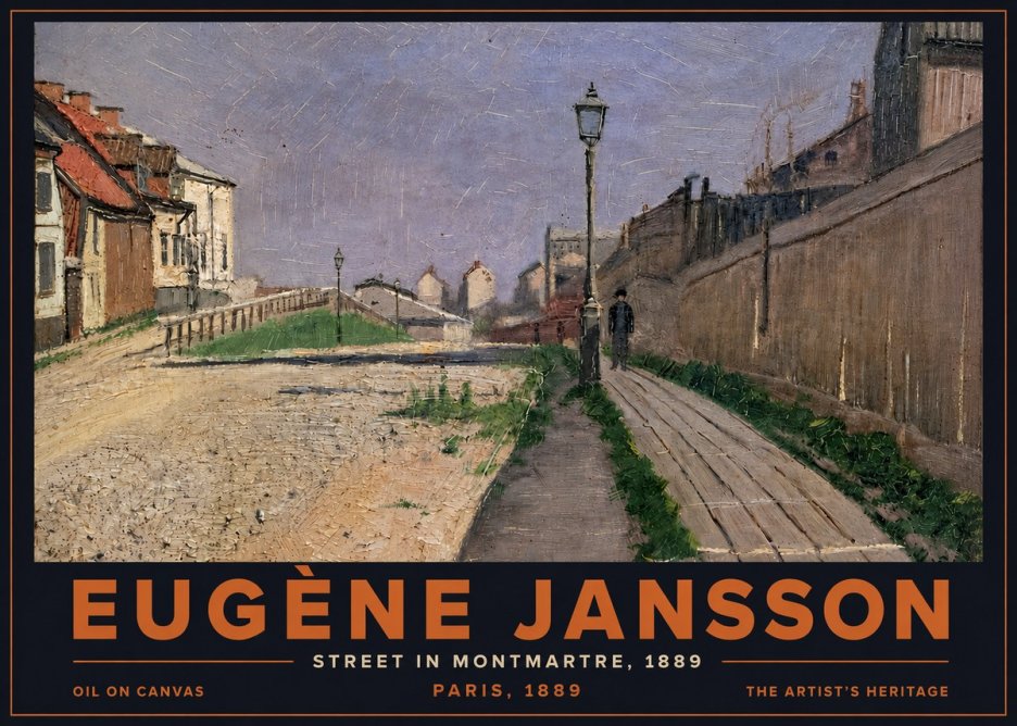 Eugène Jansson Street in Montmartre, 1889 No5 - Plakát